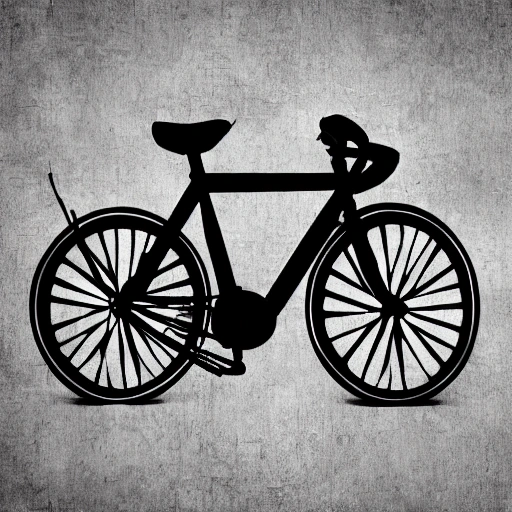 bicycle in design art style, black, no background - Arthub.ai