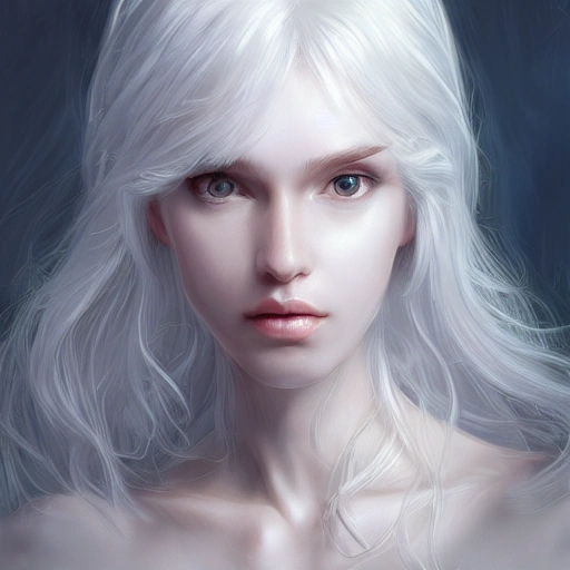 God, young, white hair, long hair, intricate, ethereal, highly d ...