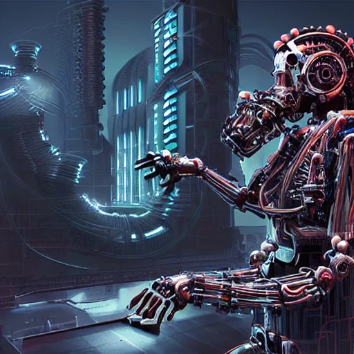 beautiful biomechanical cyberpunk