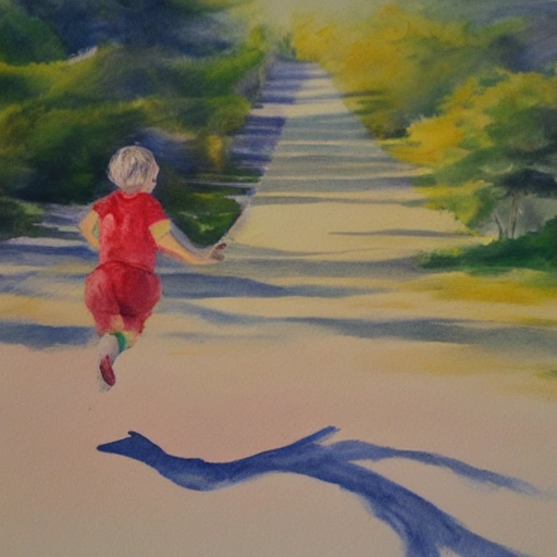  Chasing with Dream ,keep running ,be kindness, Water Color, Oil Painting