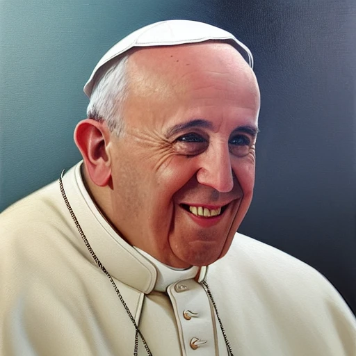 Hazme un retrato del Papa Francisco con el estilo de Valdés Leal., Oil Painting, 