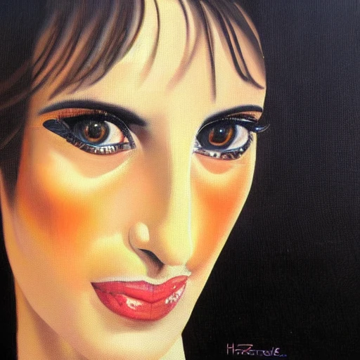 Hazme un retrato de Penelope Cruz con el estilo de Dali, Oil Painting,