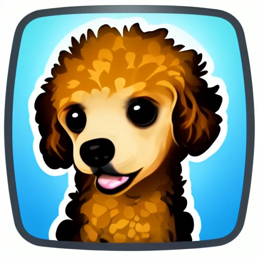 Beautiful application icon for an iOS developer tool
ultra high resolution, toy poodle with slightly gray hair, stylisation, 
design, ux/ui, ux, ui --v 4