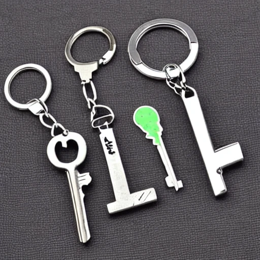 Set of Keys with a Sports Car Key a Classic Antique Long Silver ...