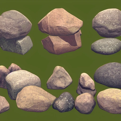 asset pack of  rocks for mobile game