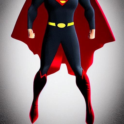 superman as a villain, dark side, red and black suit, dynamic standing pose, full body portrait, highly detailed face, realistic eyes and nose, evil, bad, scary, epic ambient light, 8k, ultra realistic, background is dark 

