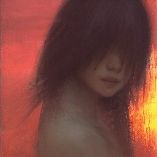 Ruan Jia, night, high-detailed face, black-haired youth, Japan, 4K, light and shadow, someone walking alone in the sea, sunset at dusk