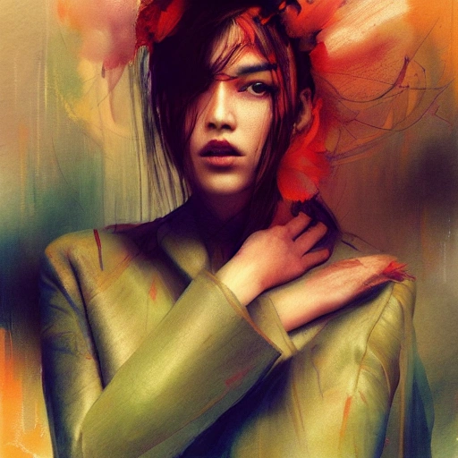 due lipa as portrait, winning illustration, sharp focus in the style of ruan jia, Trippy, Cartoon, 3D, Pencil Sketch, Water Color, Oil Painting