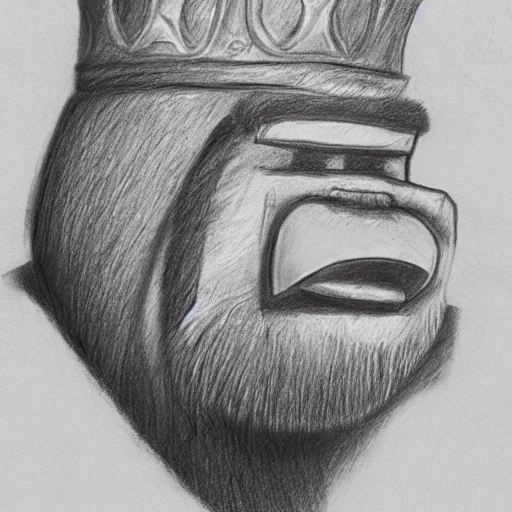 King k roll, , Pencil Sketch