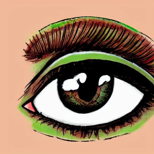 Green eyed girl, cartoon, high quality
