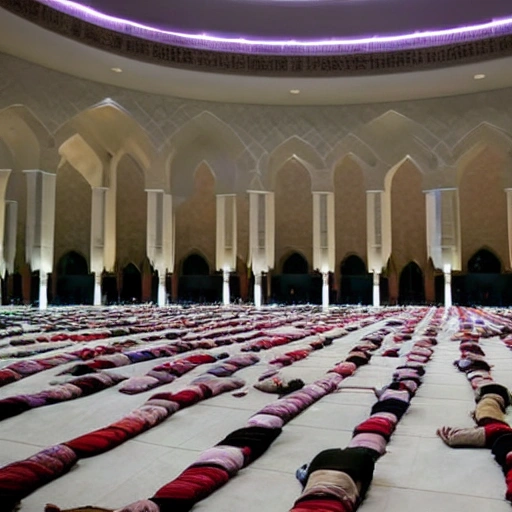 Muslims praying in qatar