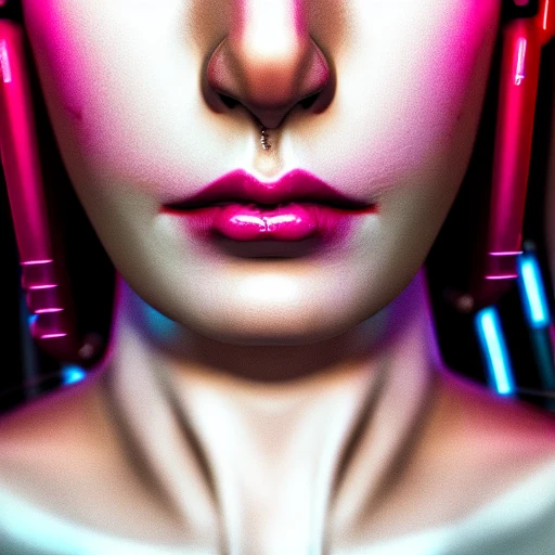 side close up portrait of 1 european girl, detailed face, spotlight, cyberpunk city, wired, multicolored, vibrant high contrast, hyperrealistic, photografic, 8k, epic ambient light, octane render