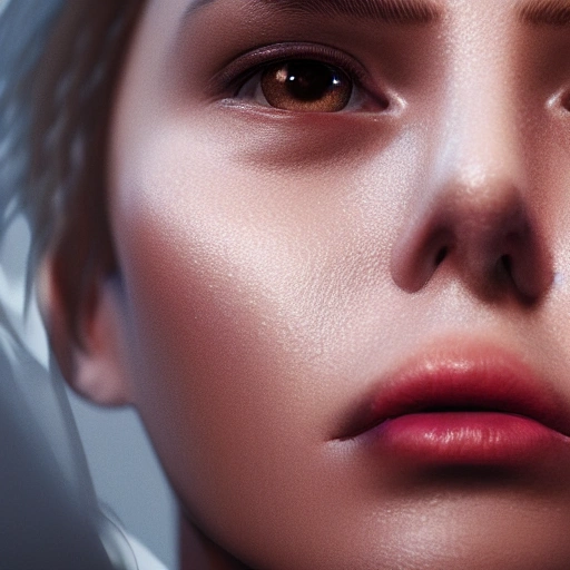 side close up portrait of 1 beautiful girl, detailed face, spotlight, future city, wired, vibrant high contrast, hyperrealistic, photografic, 8k, epic ambient light, octane render