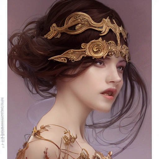 Beautiful princess , 1 girl, full-head, mid-shot, intricate detailed sharp diadem, correct face, elegant, centered head, sharp face, detailed face, highly detailed, digital painting, artstation, concept art, smooth, illustration, art by Krenz Cushart and Artem Demura and alphonse mucha, ArtGerm