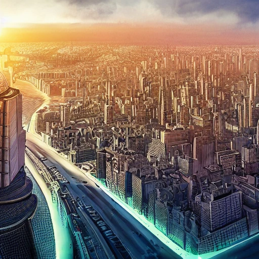 cover for facebook, format 1920×768 pixels, city of the future, 3d, high detail, high skyscrapers, flying cars, put an inscription on the image "Скайнет где-то рядом"