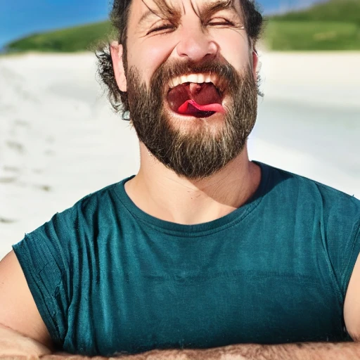 man eating Verther seaweed gel