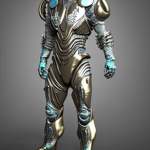 biotech sci-fi man, with metallic armor and fabric, composition, intricate, elegant, highly detailed, trending on artstation, ultra detailed, hyper-realistic, Trippy