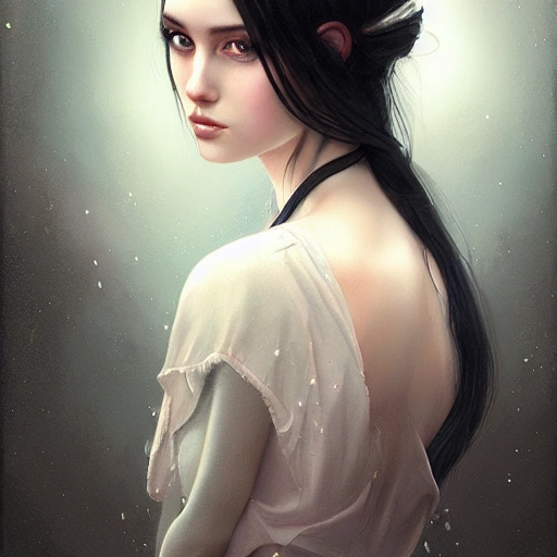 Realistic Portrait Of A Young Girl With Black Hair Fantasy Lon Arthubai