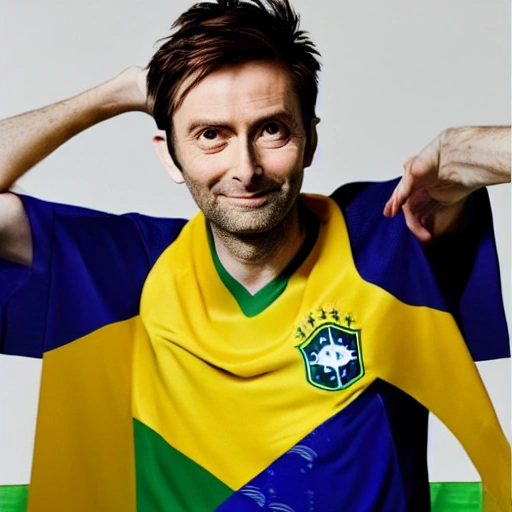 david tennant wearing brazil team jersey