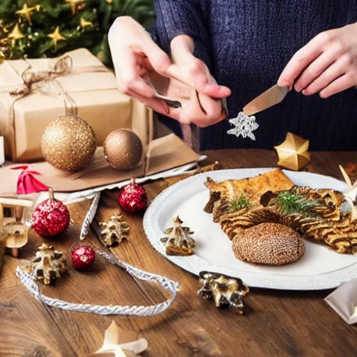 Ein Brokkoli feiert sein erstes Weihnahtsfest mit seinen Freunden
Er erblickt voller Vorfreude den Weihnachtsbaum unter welchem im Schein der Kerzen eine vielzahl an Geschenken darauf wartet ausgepackt zu werden.