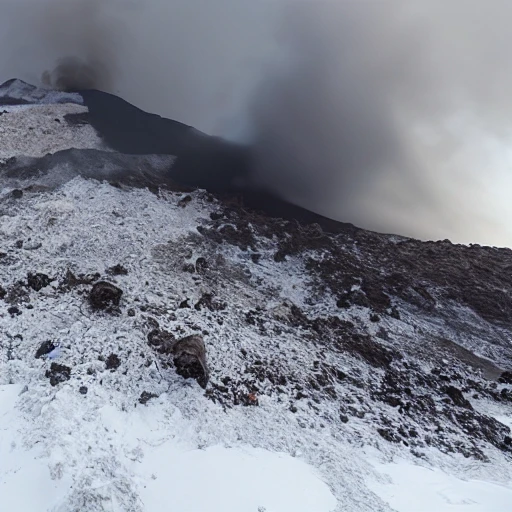 unexpected blizzard during volcanic eruption