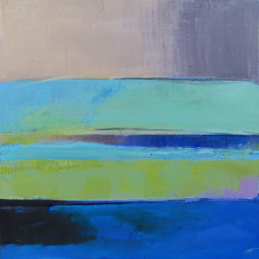 modern, abstract landscape, blue