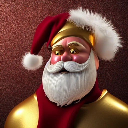 intricate, centred 3d render ultra detailed of a beautiful marble and gold profile santa claus that looks like elon musk, 50 mm, beautiful studio soft light, vibrant details, luxurious antic, hyperrealistic, anatomical, facial muscles, blade runner atmosphere , elegant, octane render