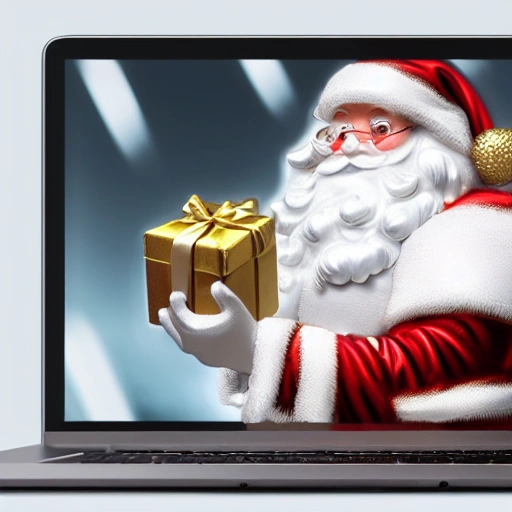 3d render ultra detailed of a beautiful marble, white and gold santa claus using a laptop, beautiful studio soft light, vibrant details, hyperrealistic, blade runner atmosphere, octane render