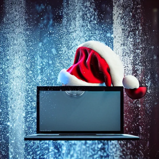 3d render ultra-detailed of Santa Claus using a laptop in the shower, cinematic lighting, vibrant details, hyperrealistic, blade runner atmosphere, octane render