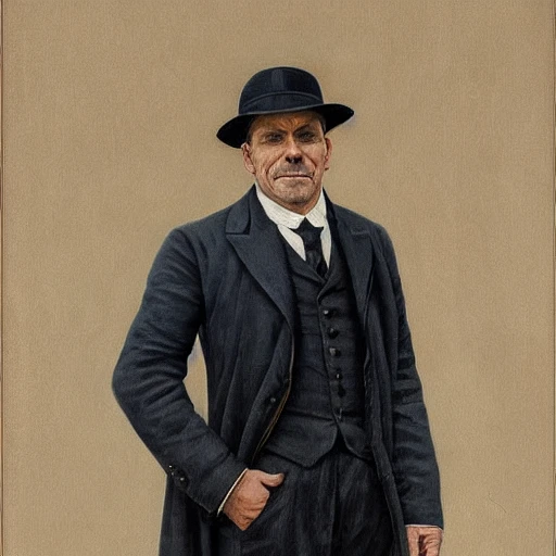 A perfect painting of a man who is in his 50s, in a nineteenth-century suit, an evil smile, staring straight ahead at the screen, intricate highly detailed PHOTO ULTRA REALISTIC trending on artstation intricate elegant highly detailed digital painting artstation concept art, smooth, sharp focus, illustration, art by artgerm and greg rutkowski and alphonse mucha, 8k, Oil Painting