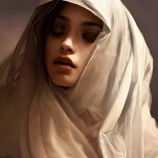 A perfect painting of an oppressed veiled woman, intricate, highly detailed, 3d, trending on artstation, intricate, elegant, highly detailed, digital painting, artstation, concept art, smooth, sharp focus, illustration, art by artgerm and greg rutkowski and alphonse mucha, 8k