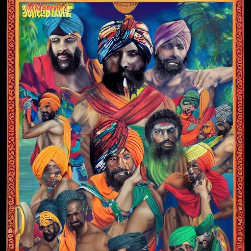 Savage race of turban artistic depiction 