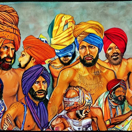 Savage race of turban artistic depiction 