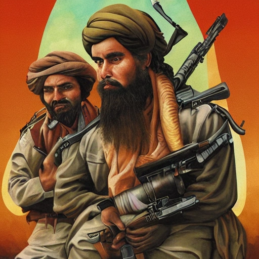 Savage race of taliban artistic depiction - Arthub.ai