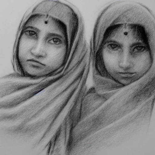 No5967 Tolmachevy Sisters Pencil Drawing Digital Arts by Joseph Long   Artmajeur