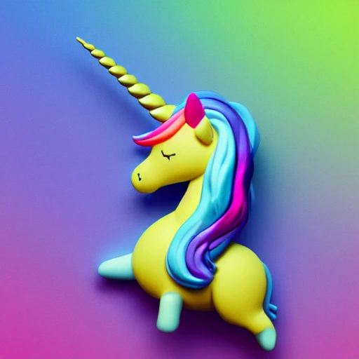 kawaii tiny cute unicorn emoji made of clay, iOS emoji , 3D clay ...