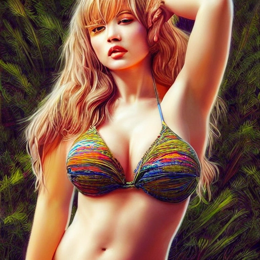 a perfect painting of a sexy woman, gorgeous, big breasts, wind  
