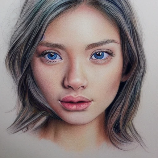  Colored pencil art on paper, highly detailed, artstation, portrait, Caran d'Ache Luminance