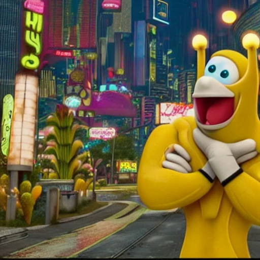 Fantasy, bananas in pajamas, Pixar, bananas in pajamas cyberpunk