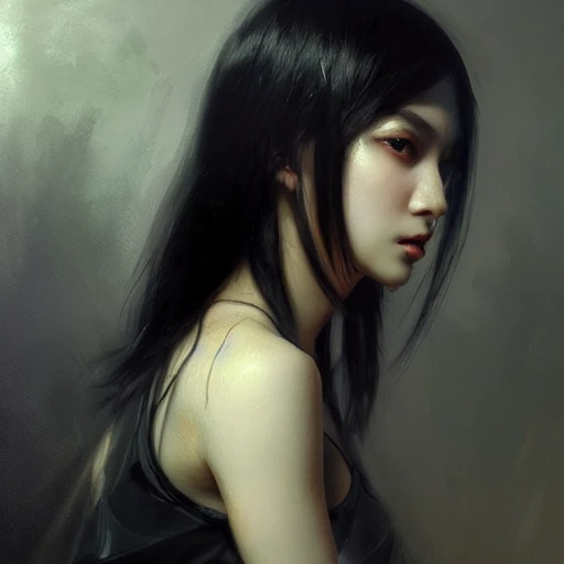 Ruan Jia, cyber, night, highly detailed face, highly detailed bo ...