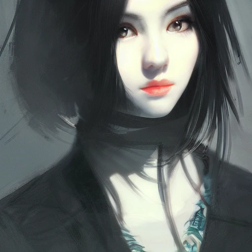 Ruan Jia, night, high detail face, perfect eyes, perfect nose, p ...