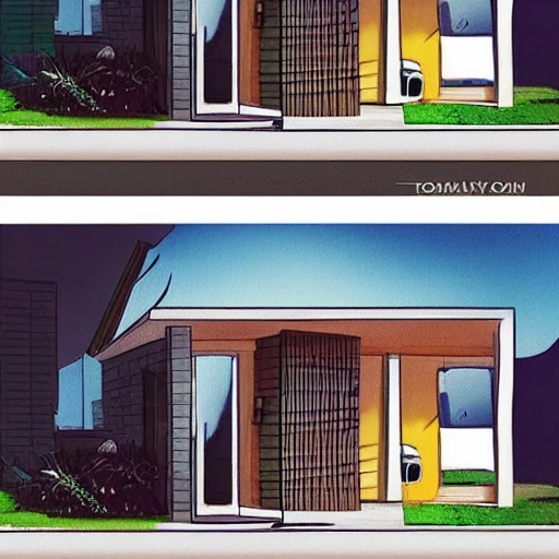 simple house,comic,reality