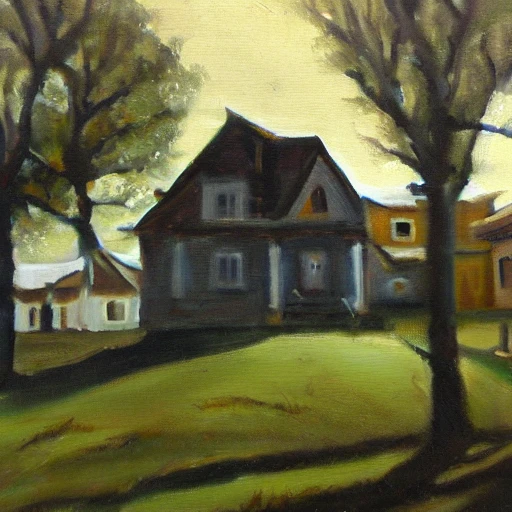 poor house,oil painting
