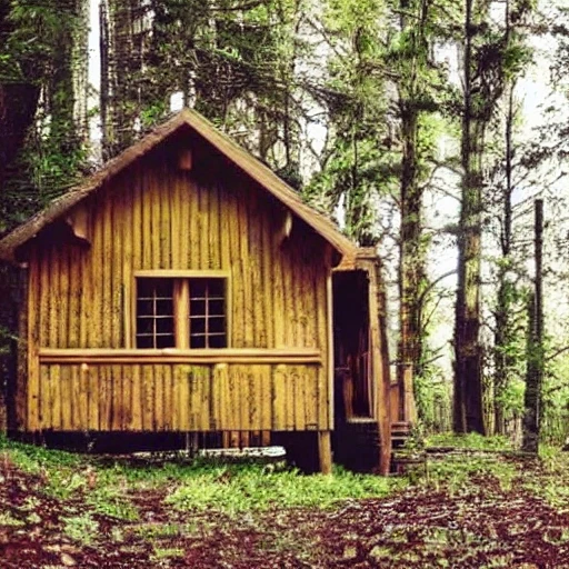 wooden house, Trippy