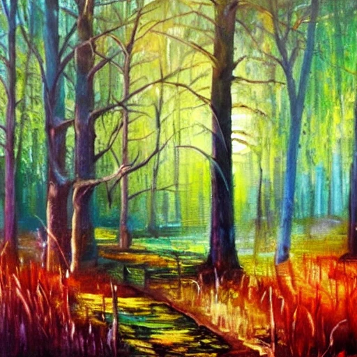 forest,magical, Oil Painting