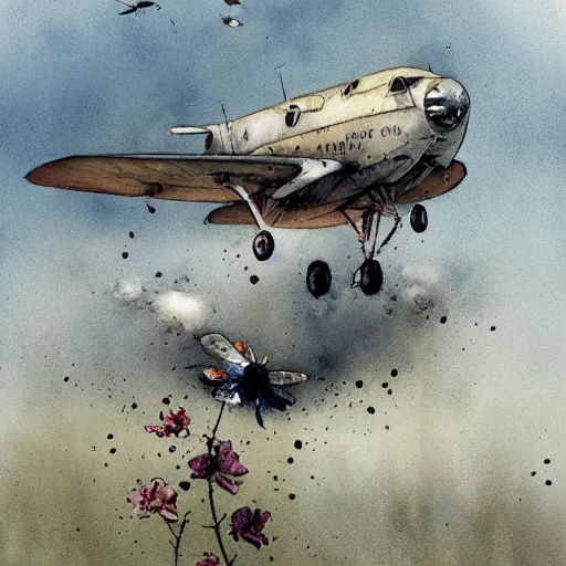 charming gray mouse flies a aircraft by herself, ( ( ( ( ( ( ( ( ( ( loose loose watercolor of flowers painterly, granular splatter dripping. muted colors. ) ) ) ) ) ) ) ) ) ) by jean - baptiste monge!!!!!!!!!!!!!!!!!!!!!!!!!!!!!! 