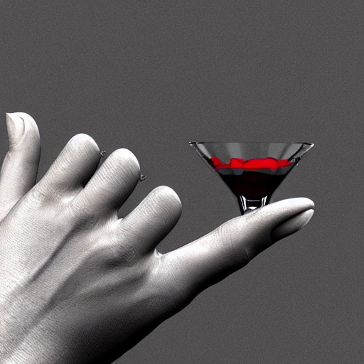 a hand holding a martini glass with olives in it, transgressive art, behance hd, pop art, rendered in cinema4d,