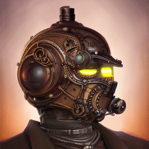 steampunk helmet fantasy art mask robot ninja stylized digital illustration sharp focus, elegant intricate digital painting artstation concept art global illumination ray tracing advanced technology chaykin howard and campionpascale and cooke darwyn and davis jack 