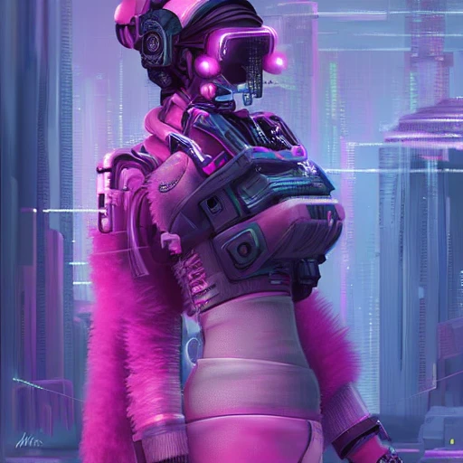 cyberpunk pink monkey, cyborg, intricate, digital painting, artstation, intricate, concept art, smooth, sharp focus, unreal engine