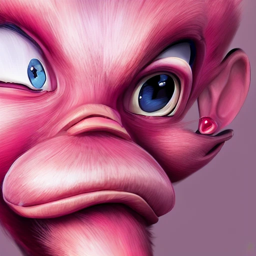 pink monkey, toon, smile, digital painting, artstation, intricate, concept art, smooth, sharp focus, unreal engine